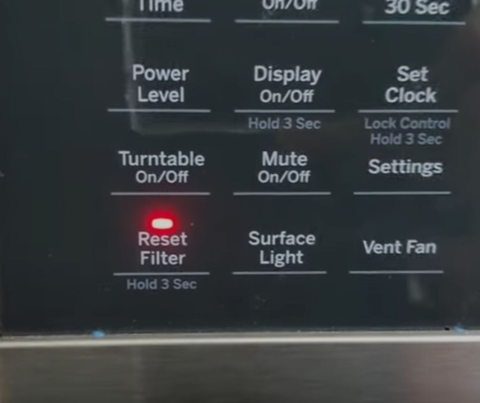  turn off reset filter light on GE microwave